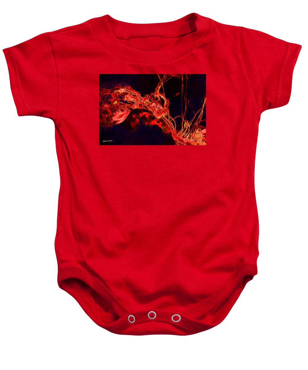  Jelly Fish Baby Onesie featuring the digital art Jelly Fish Tango #1 by Georgianne Giese