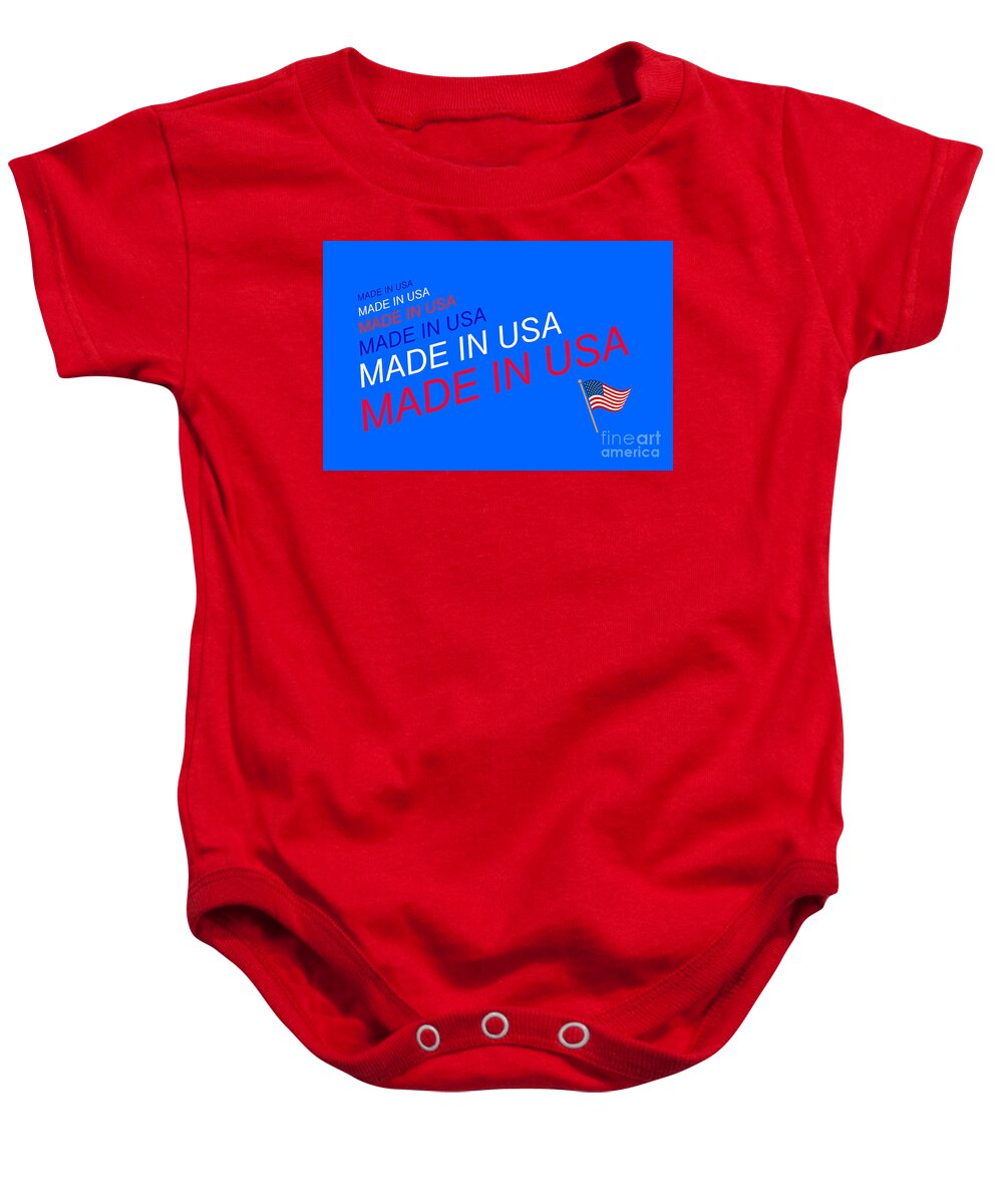 Made In Usa Baby Onesie featuring the digital art Made In Usa #1 by John Shiron