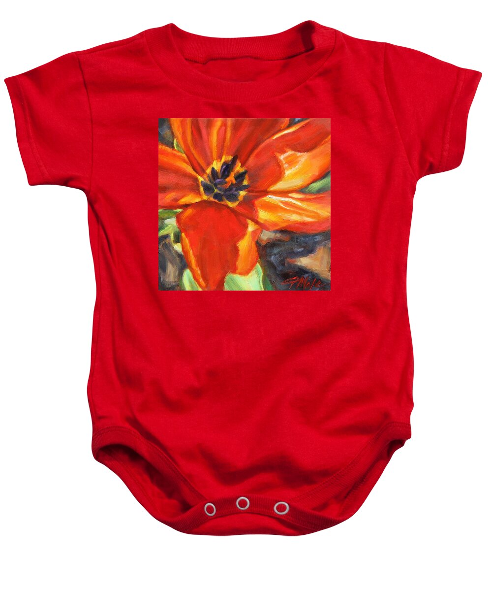 Oil Baby Onesie featuring the painting Open Heart #2 by Tracy Male