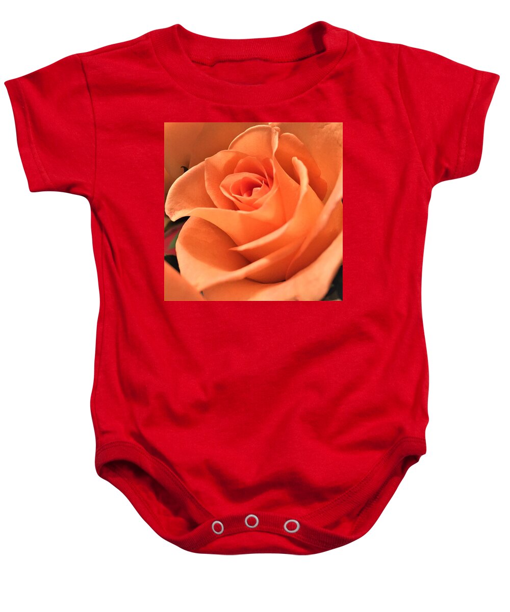 Rose Baby Onesie featuring the photograph Orange Rose #2 by Cristina Stefan