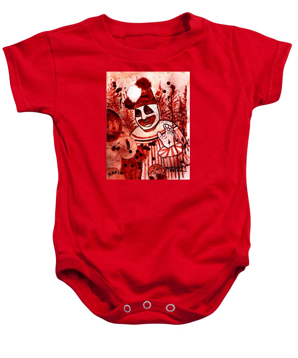  Baby Onesie featuring the painting Pogo Painted In Human Blood #1 by Ryan Almighty