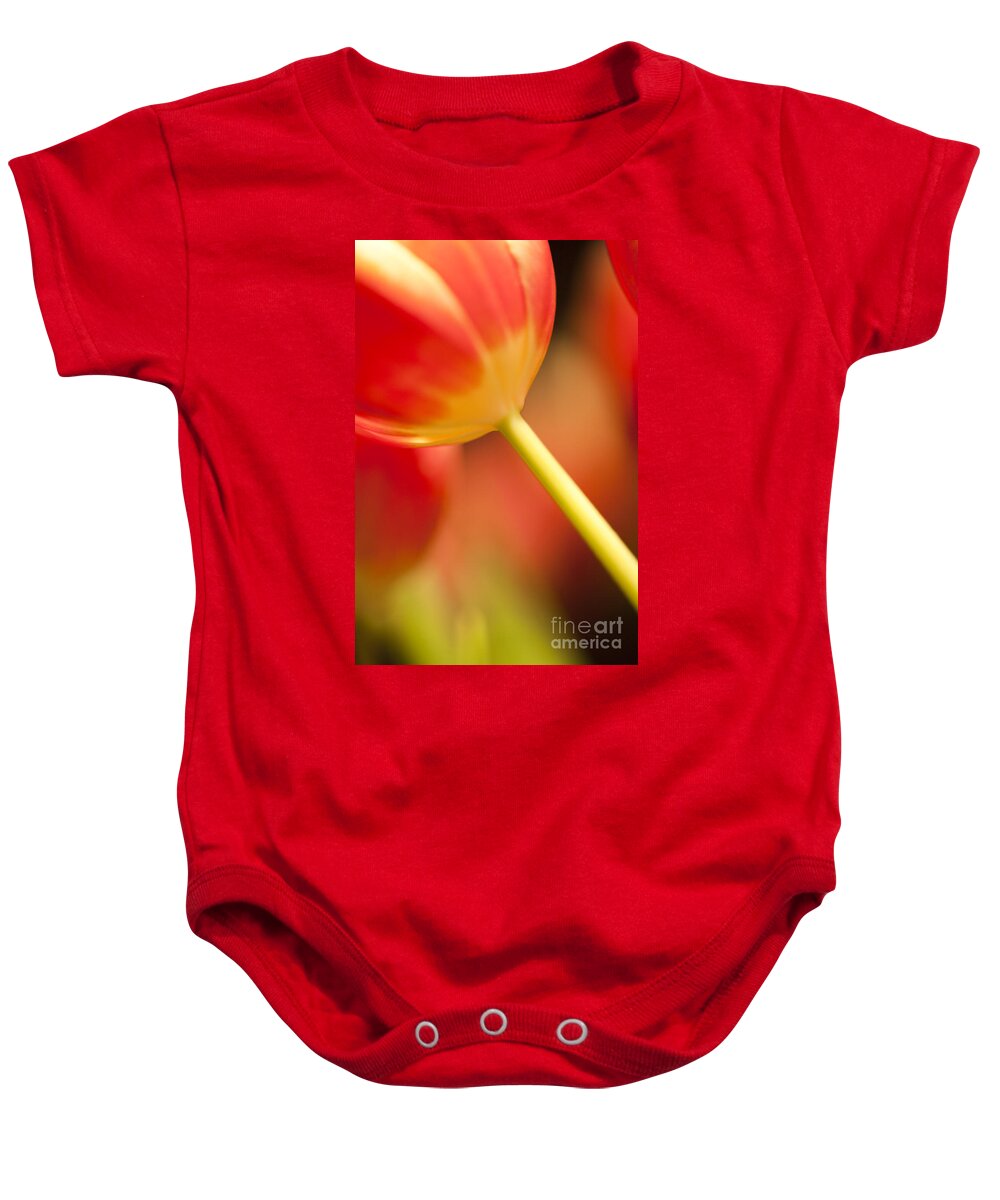 Tulip Baby Onesie featuring the photograph Red Tulips #3 by Heiko Koehrer-Wagner