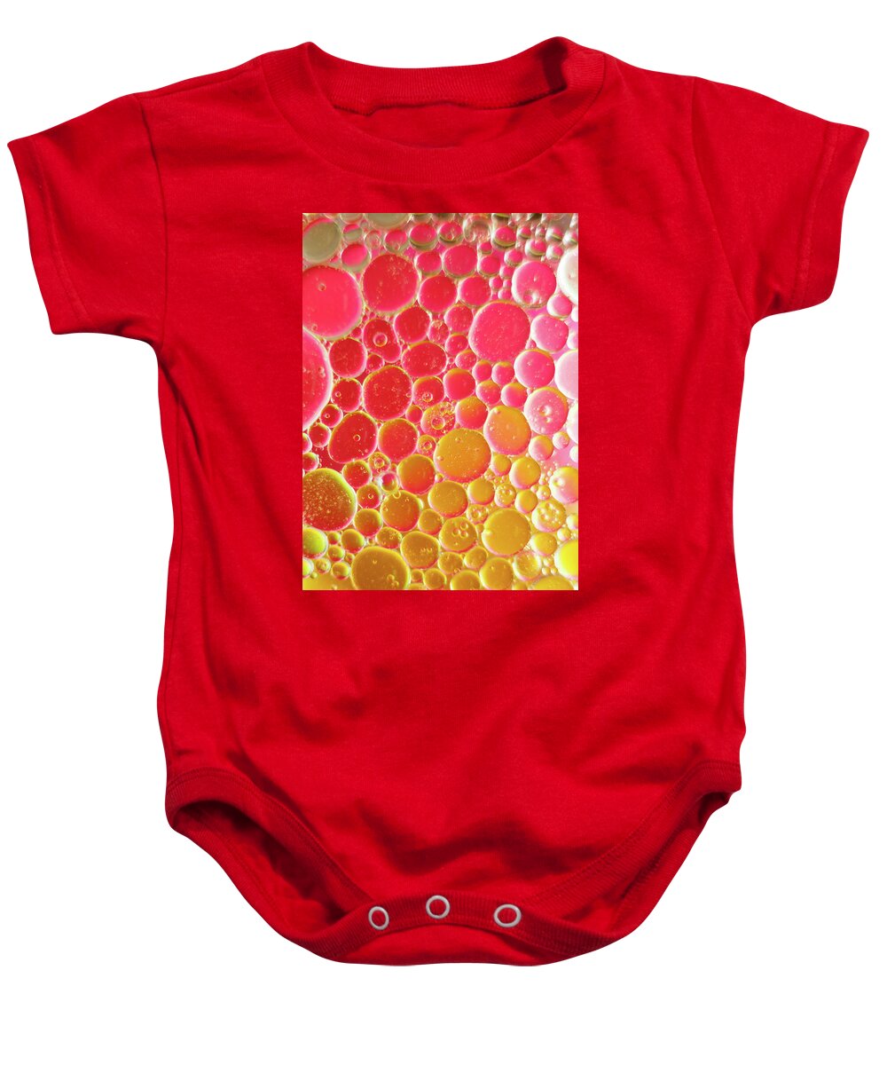Water Baby Onesie featuring the photograph Water and oil Bubbles by Andy Myatt