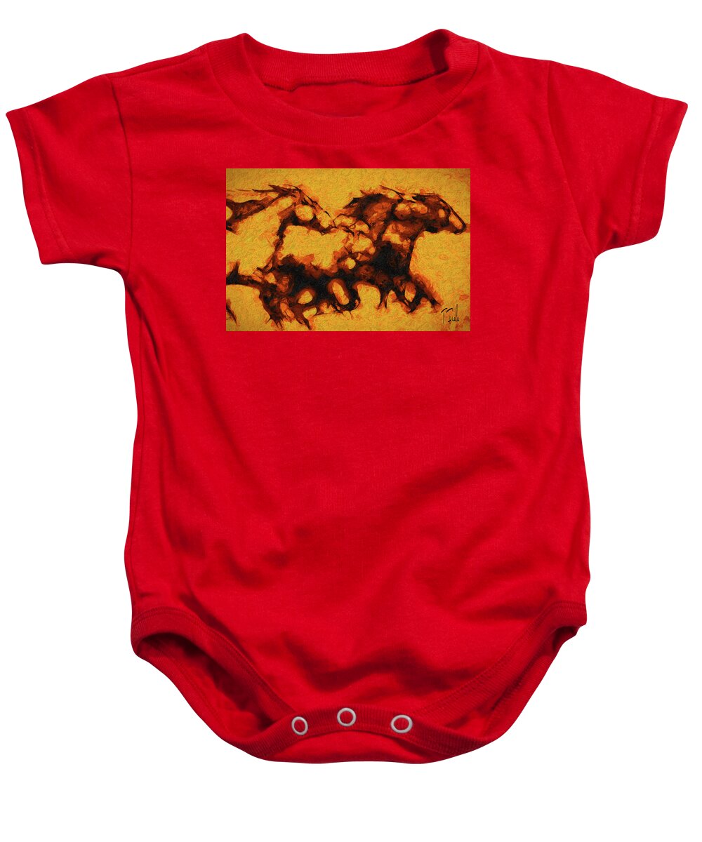 Horse Baby Onesie featuring the digital art Wild South of San Luis #1 by Terry Fiala
