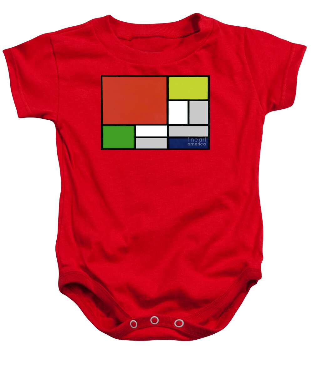 Abstract Baby Onesie featuring the painting 15g Abstract Painting Geometric Digital Art by Ricardos Creations