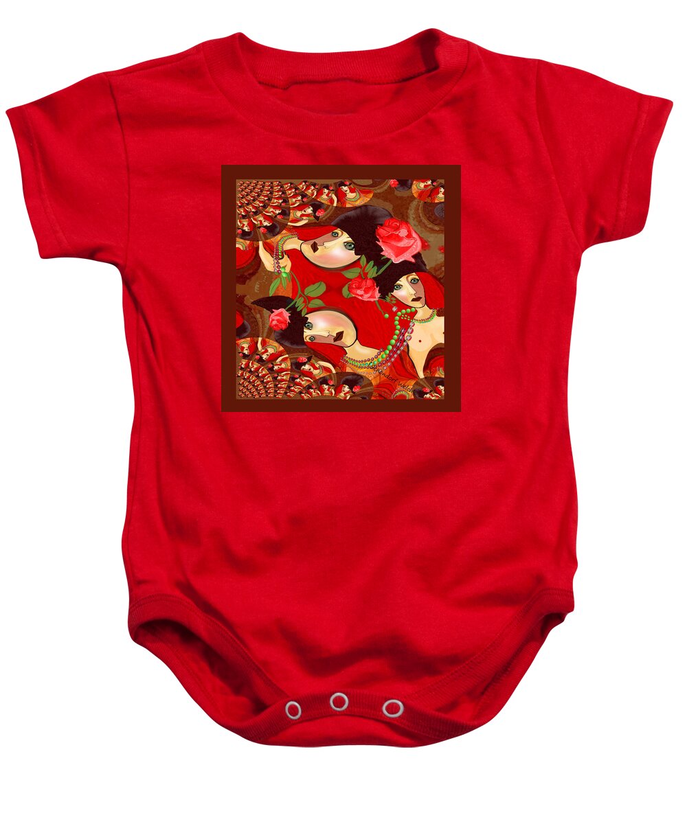 1649 Baby Onesie featuring the digital art 1649 - Female Variety Never Trust A Pretty Face 2017 by Irmgard Schoendorf Welch