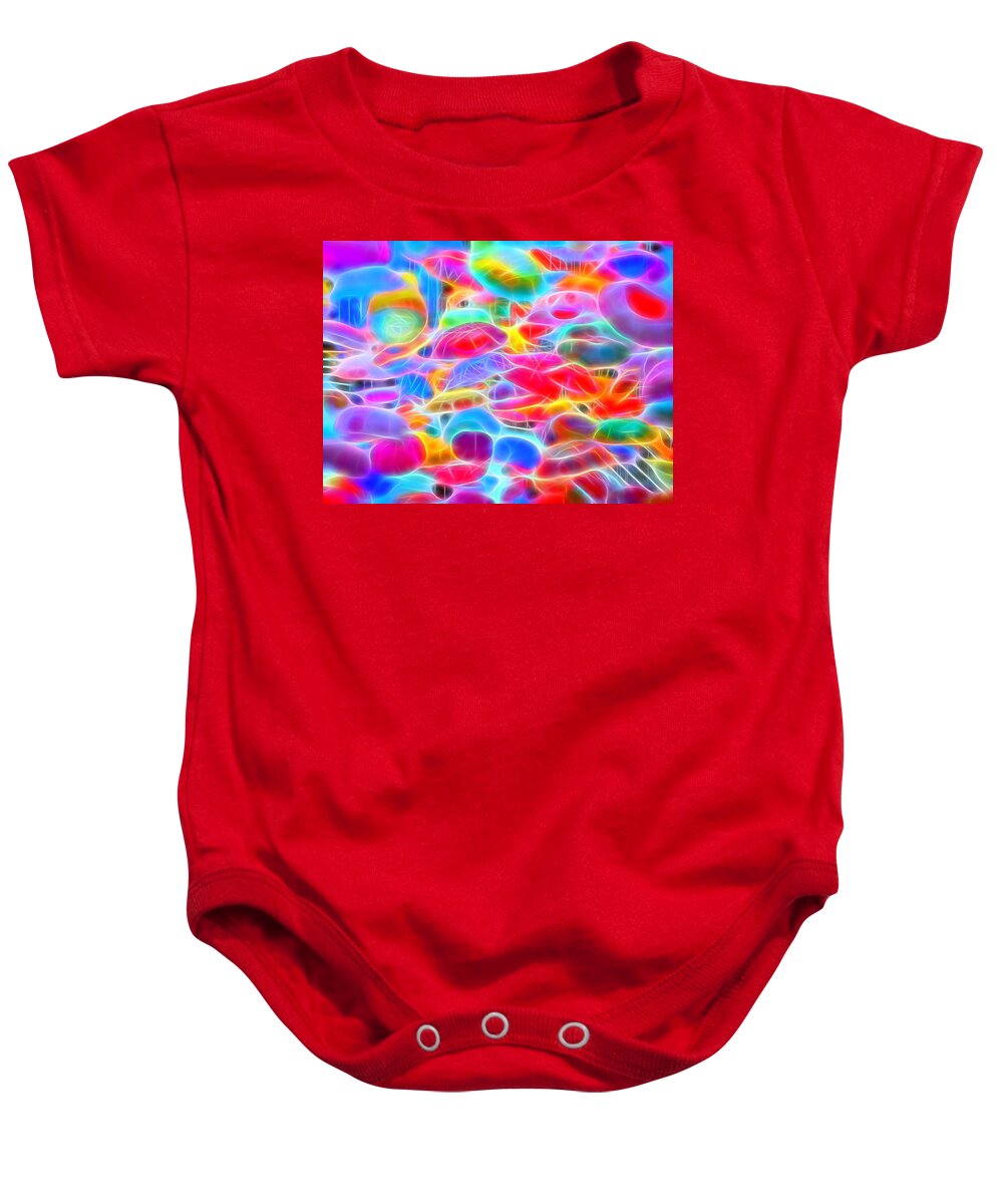 Bubbles Baby Onesie featuring the digital art In Color Abstract 9 #2 by Cathy Anderson