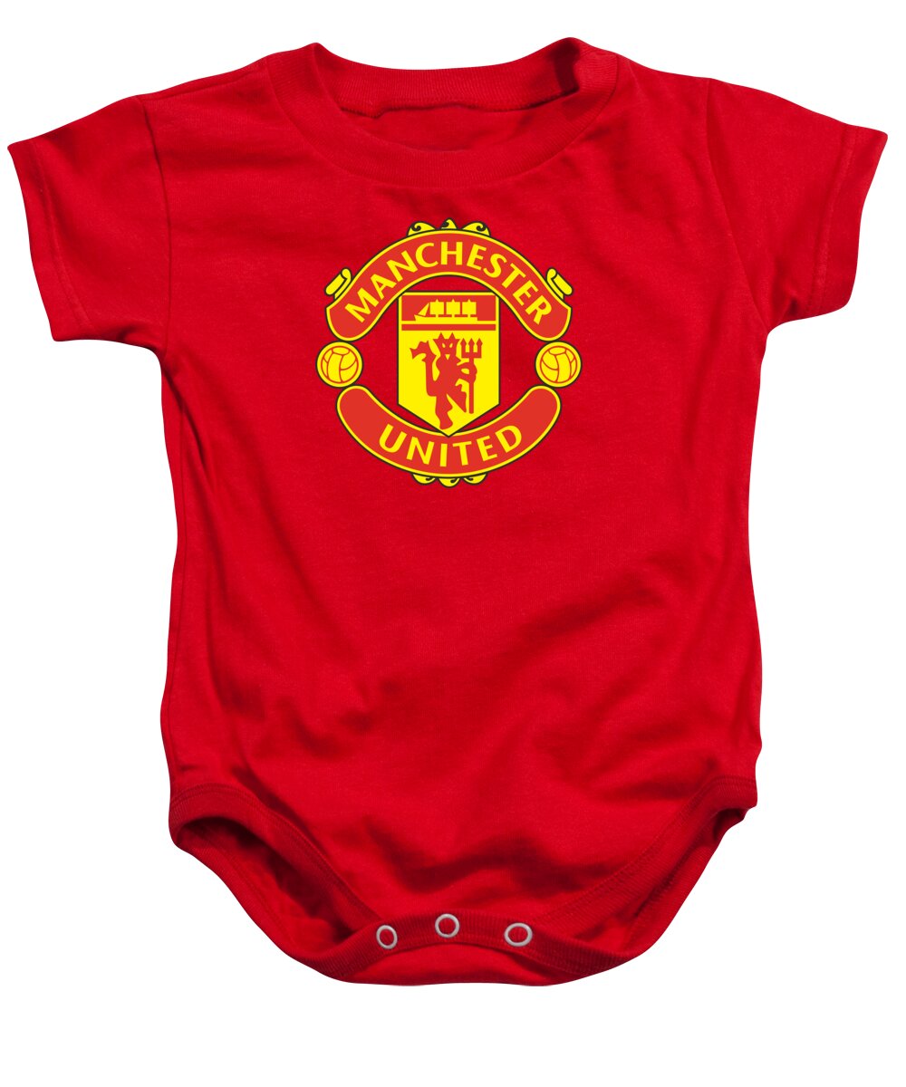 Manchester United Baby Onesie featuring the digital art Manchester United by Rohan Sendi