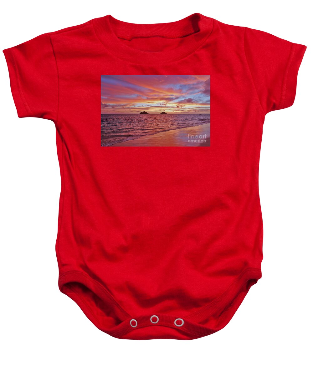Air Art Baby Onesie featuring the photograph Oahu, Lanikai Beach #2 by Tomas del Amo - Printscapes