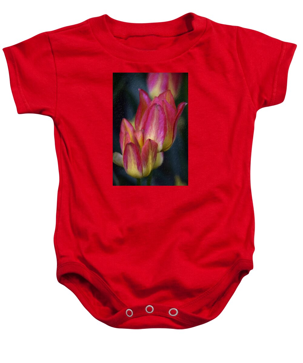 Tulip Baby Onesie featuring the painting Tulips #2 by Prince Andre Faubert