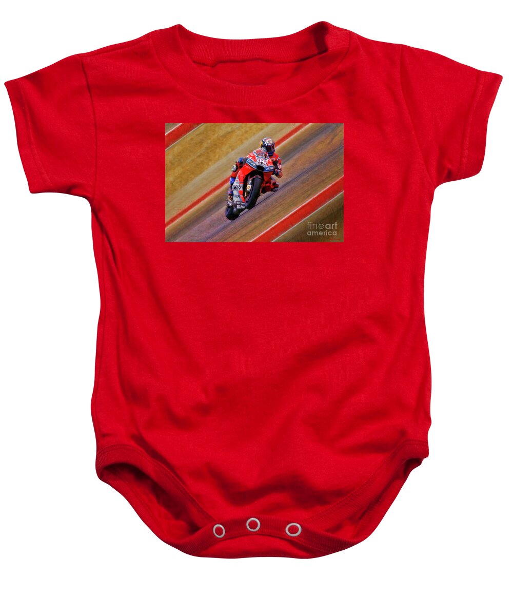 Andrea Dovizioso Baby Onesie featuring the photograph 2018 Motogp Andrea Dovizioso Middle Of The Art by Blake Richards