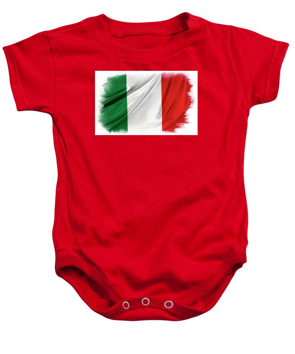 Flag Baby Onesie featuring the photograph Italian flag #3 by Les Cunliffe