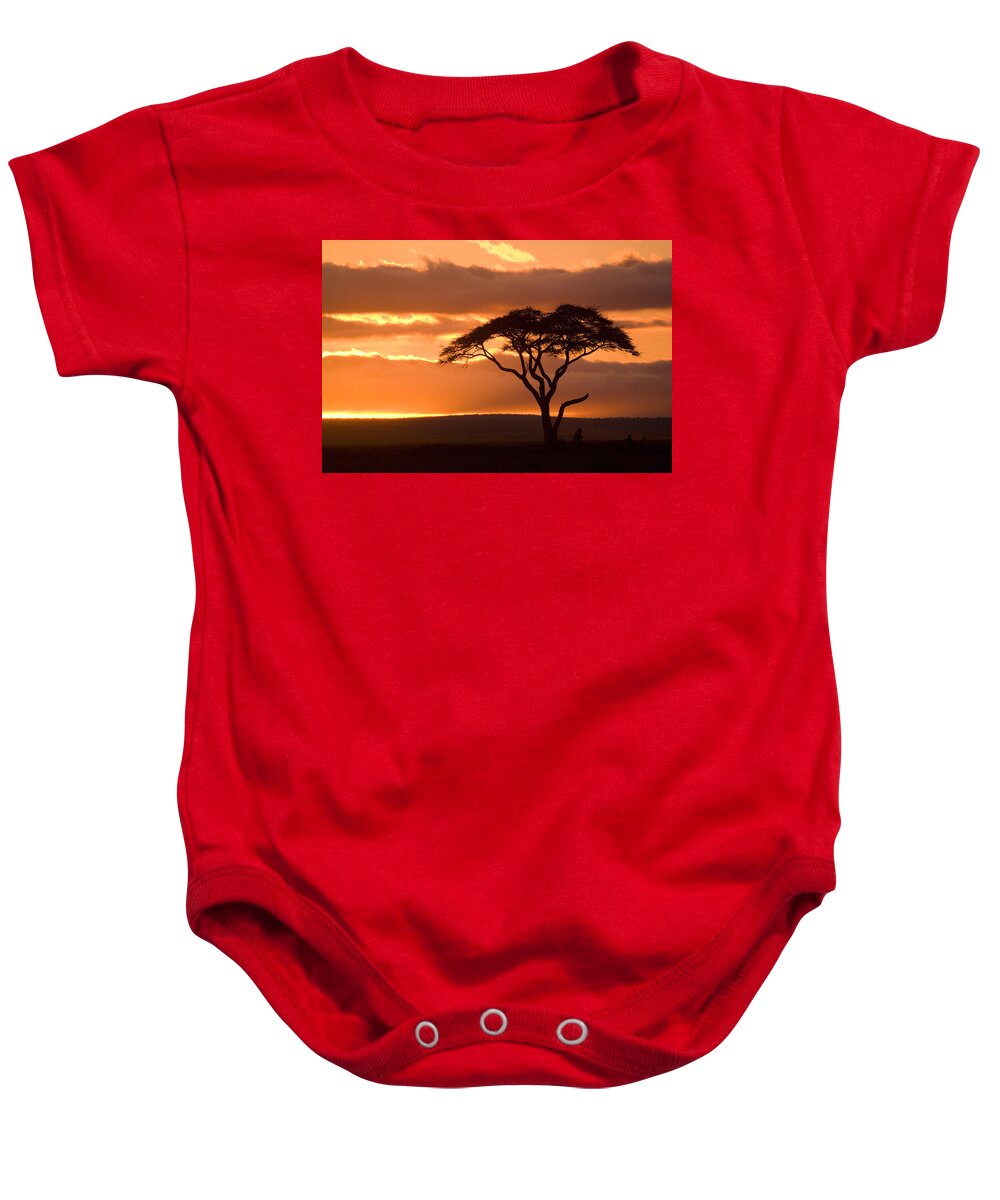 Africa Baby Onesie featuring the photograph African Sunrise #1 by Michele Burgess