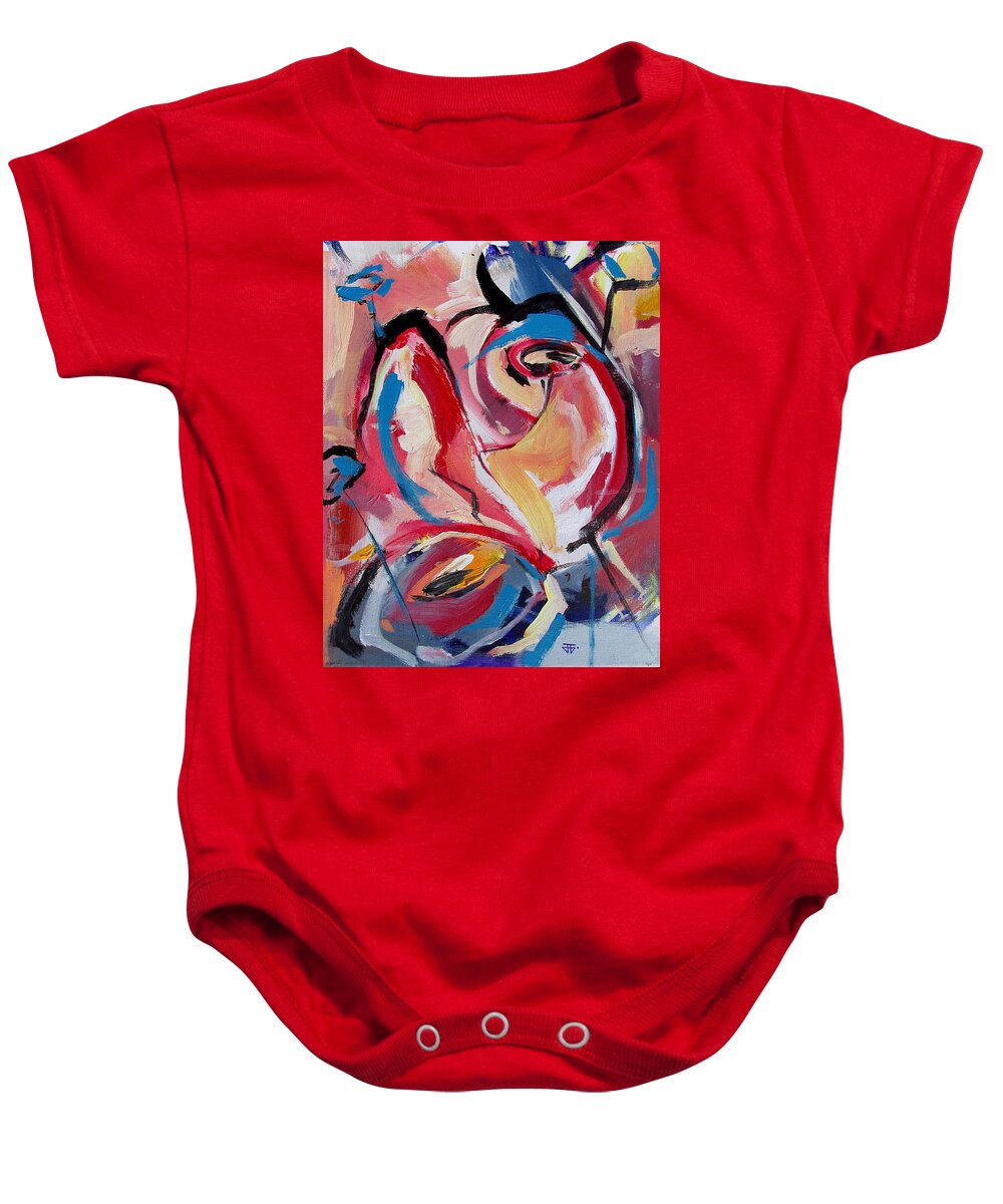 Florals Baby Onesie featuring the painting A Pair of Roses by John Gholson