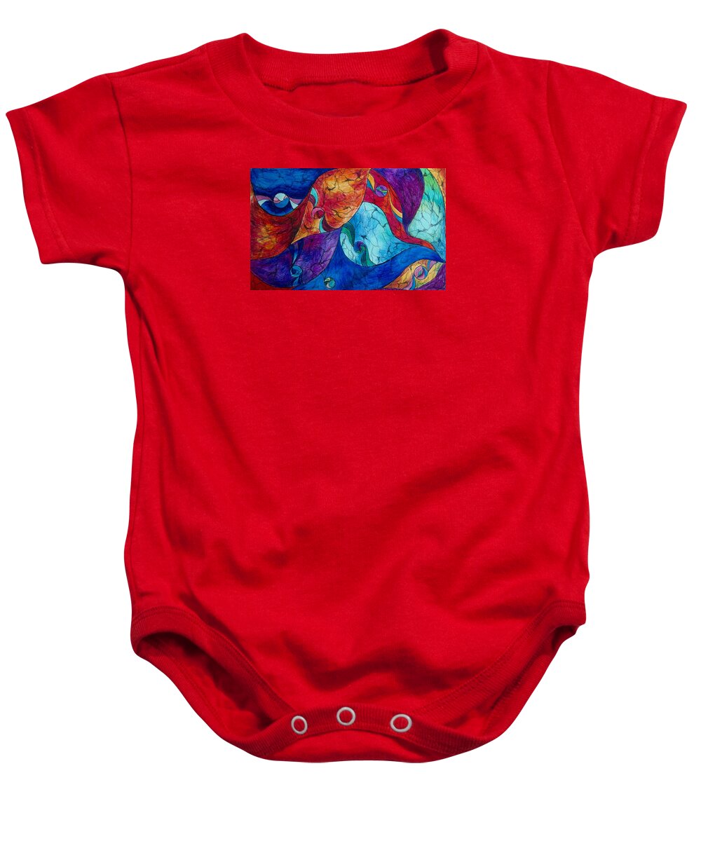 Drawings Baby Onesie featuring the drawing Abstract 6 by Megan Walsh