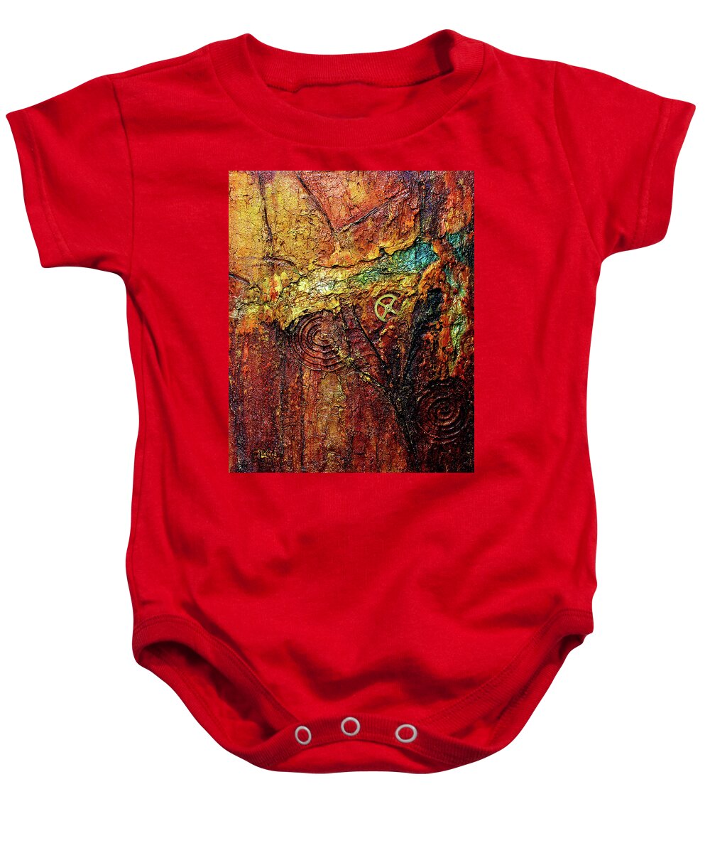 Abstract Art Baby Onesie featuring the painting Abstract Rock 2 by Patricia Lintner