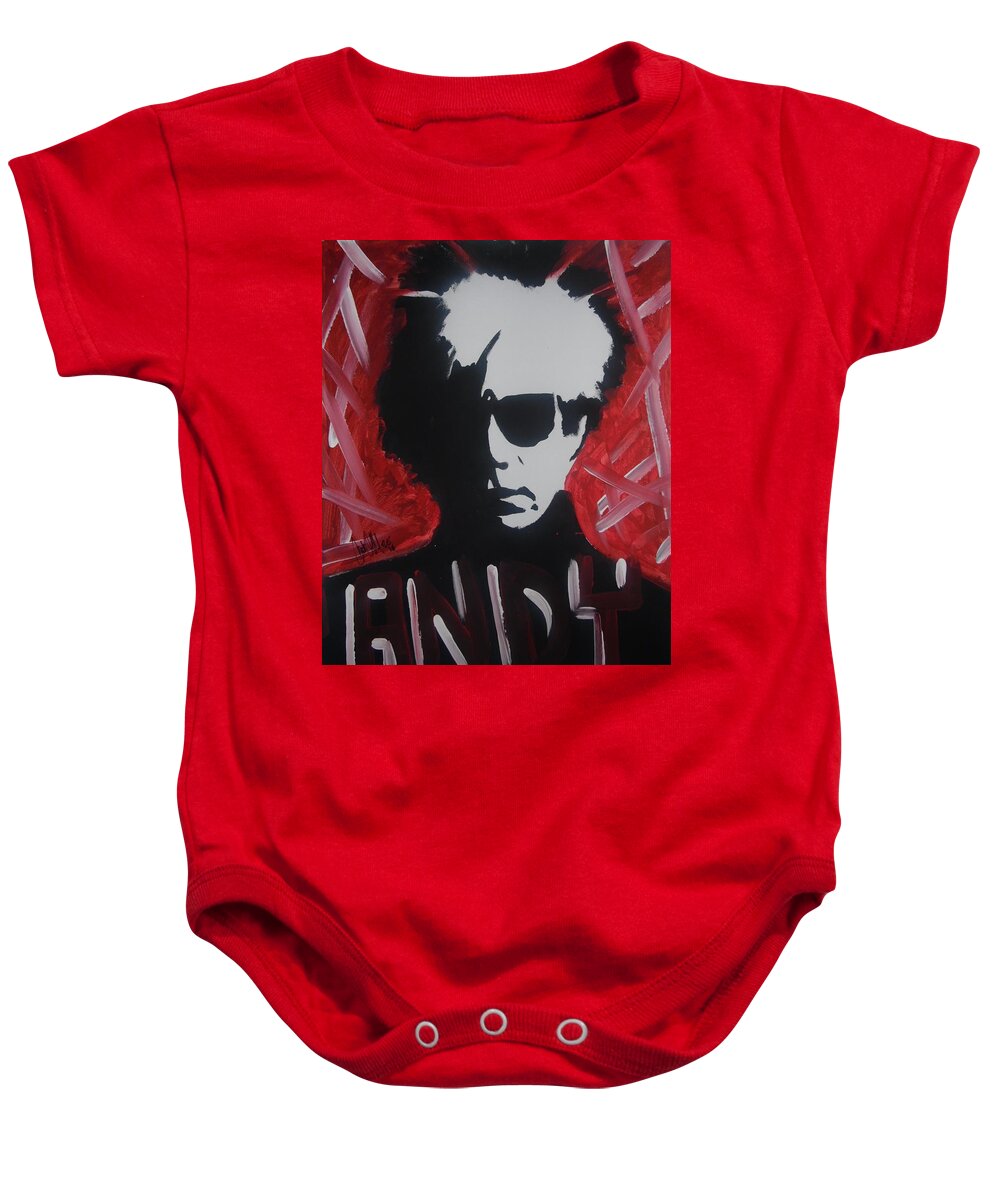 Warhol Baby Onesie featuring the painting Andy, Andy by Antonio Moore