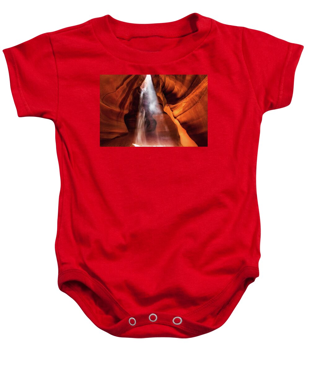 Abstract Baby Onesie featuring the photograph Antelope Canyon by Alex Mironyuk