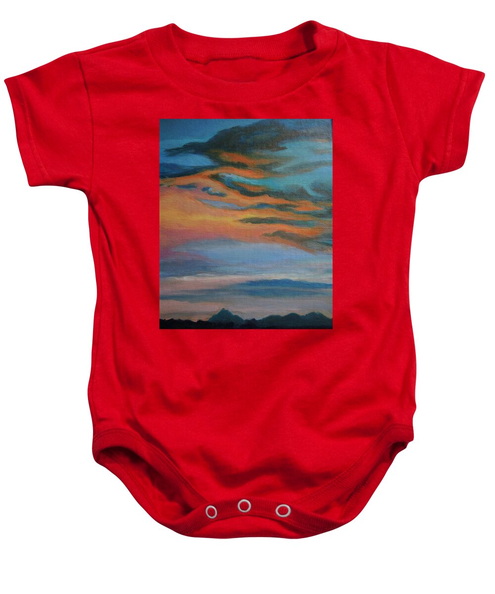 Arizona Baby Onesie featuring the painting Arizona Sunset by Chrissey Dittus