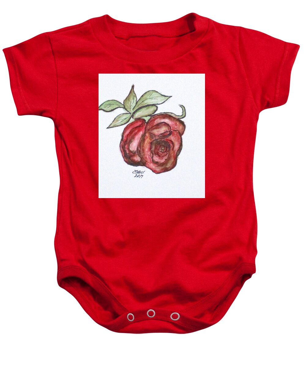 Clyde J. Kell Baby Onesie featuring the mixed media Art Doodle No. 29 by Clyde J Kell