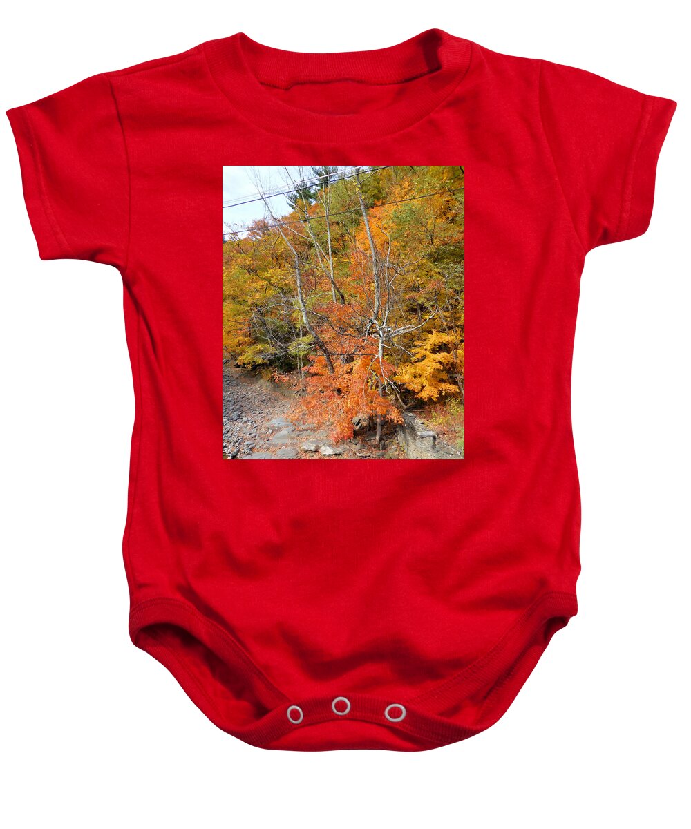 Autumn Creek Baby Onesie featuring the painting Autumn creek 4 by Jeelan Clark