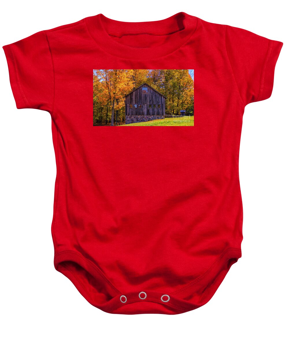 Fall Foliage Baby Onesie featuring the photograph Autumn foliage in Middlebury Vermont by Scenic Vermont Photography