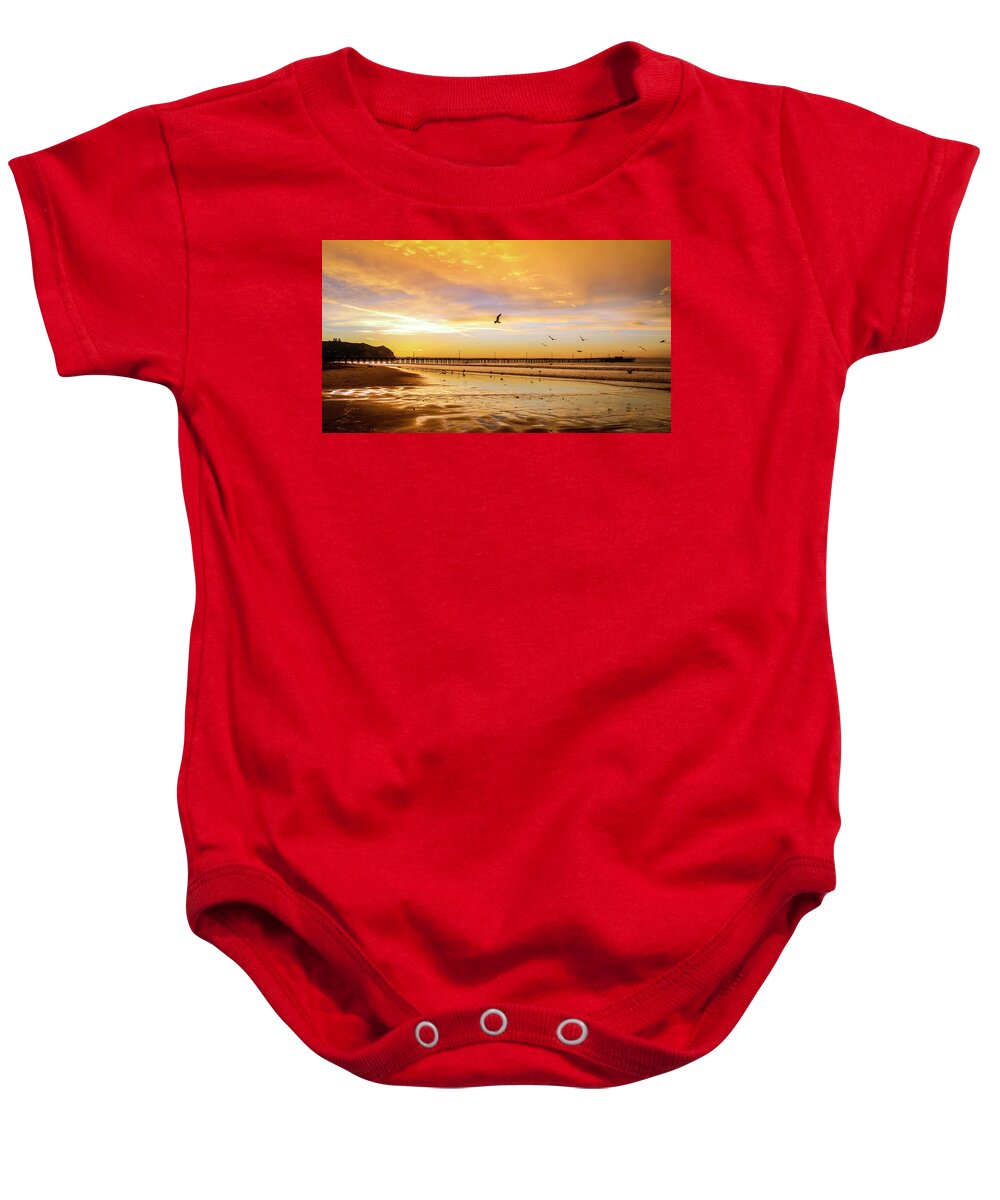 Avila Beach Baby Onesie featuring the photograph Avila Sunrise by Dr Janine Williams