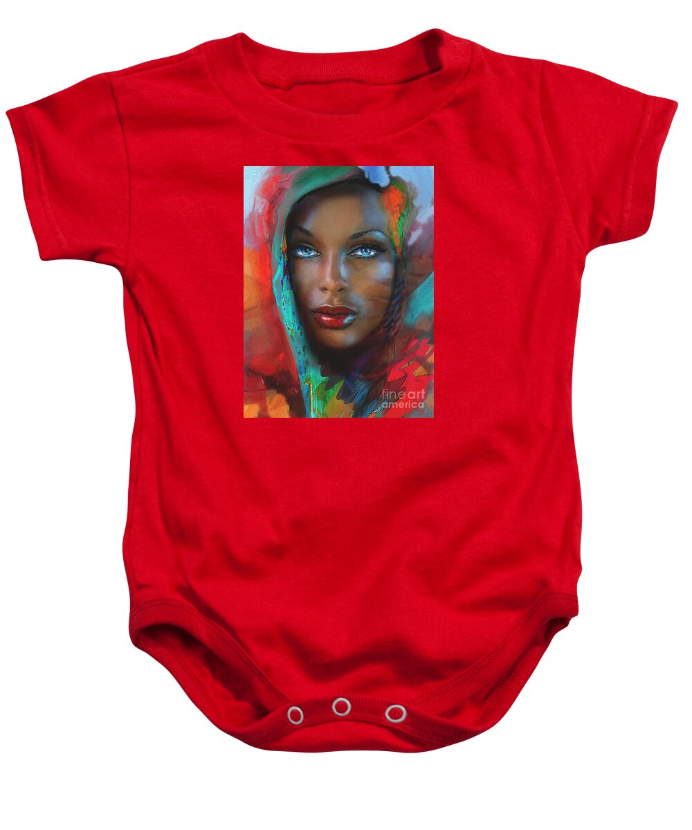 Painting Baby Onesie featuring the painting Blue Eyes 2 by Angie Braun