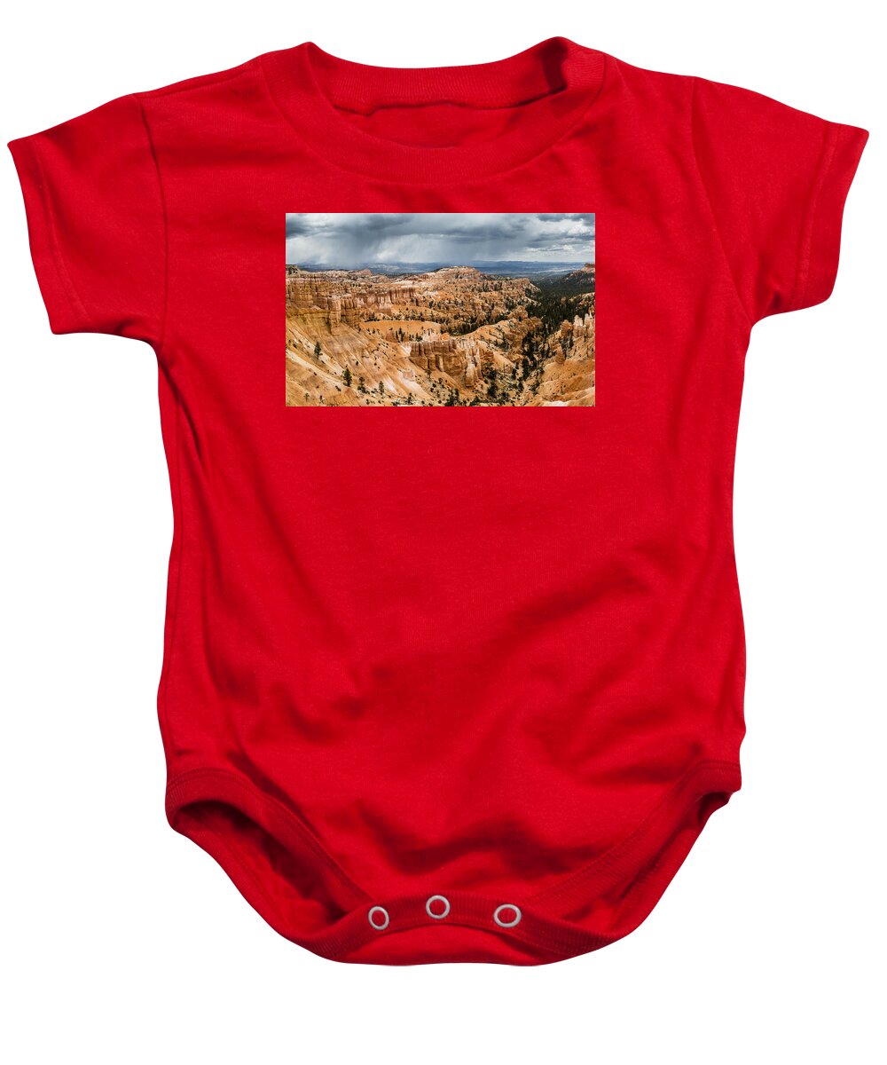 Bryce Baby Onesie featuring the photograph Bryce Canyon Storm by Jason Roberts