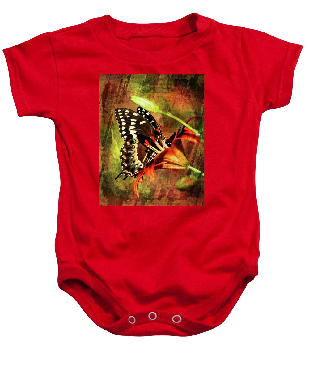 Butterfly Kiss Print Baby Onesie featuring the photograph Butterfly Kiss by Sheri McLeroy