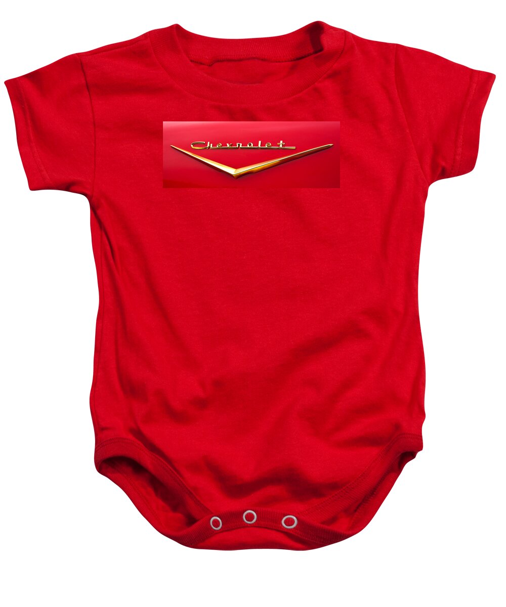 Chevy Baby Onesie featuring the photograph Chevy Bel Air Gold by Glenn Gordon