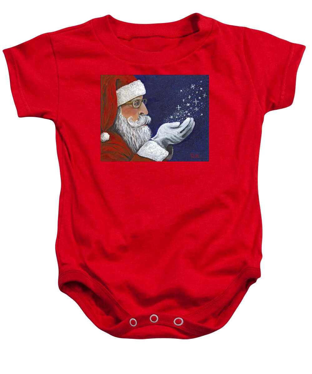 Person Baby Onesie featuring the painting Christmas Wish by Darice Machel McGuire