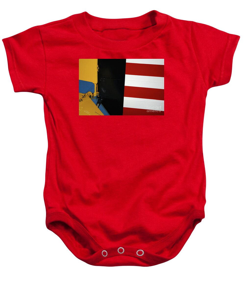 Abstract Baby Onesie featuring the photograph Classic Military Aircraft Abstract- Control Surfaces by Rick Bures