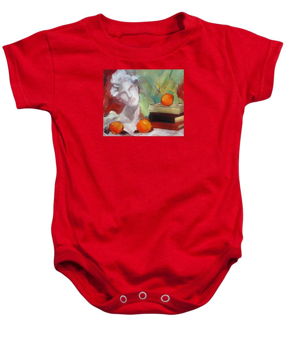 Status Study Baby Onesie featuring the painting Classical by Kim PARDON