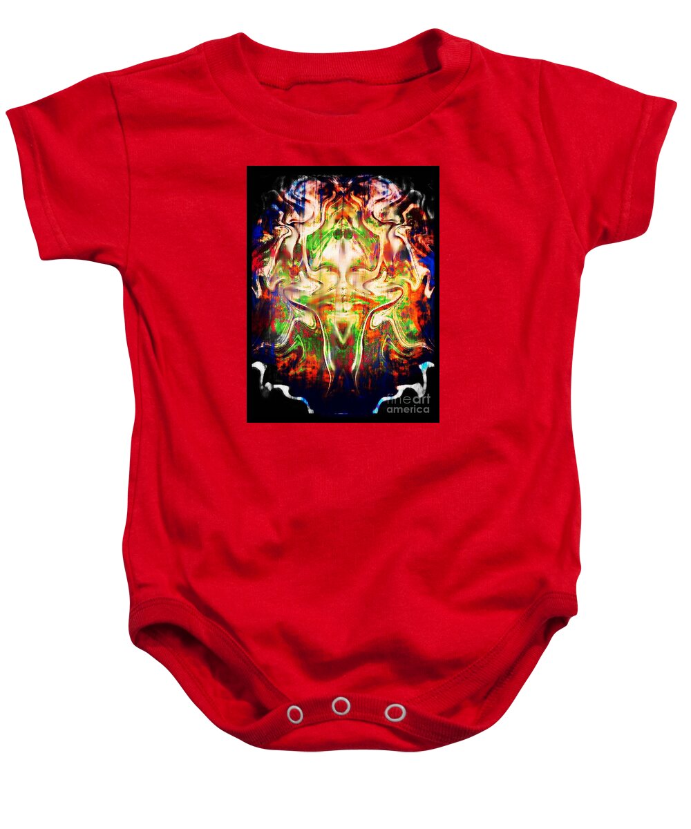 Faces Baby Onesie featuring the digital art Clover Spell by Rindi Rehs