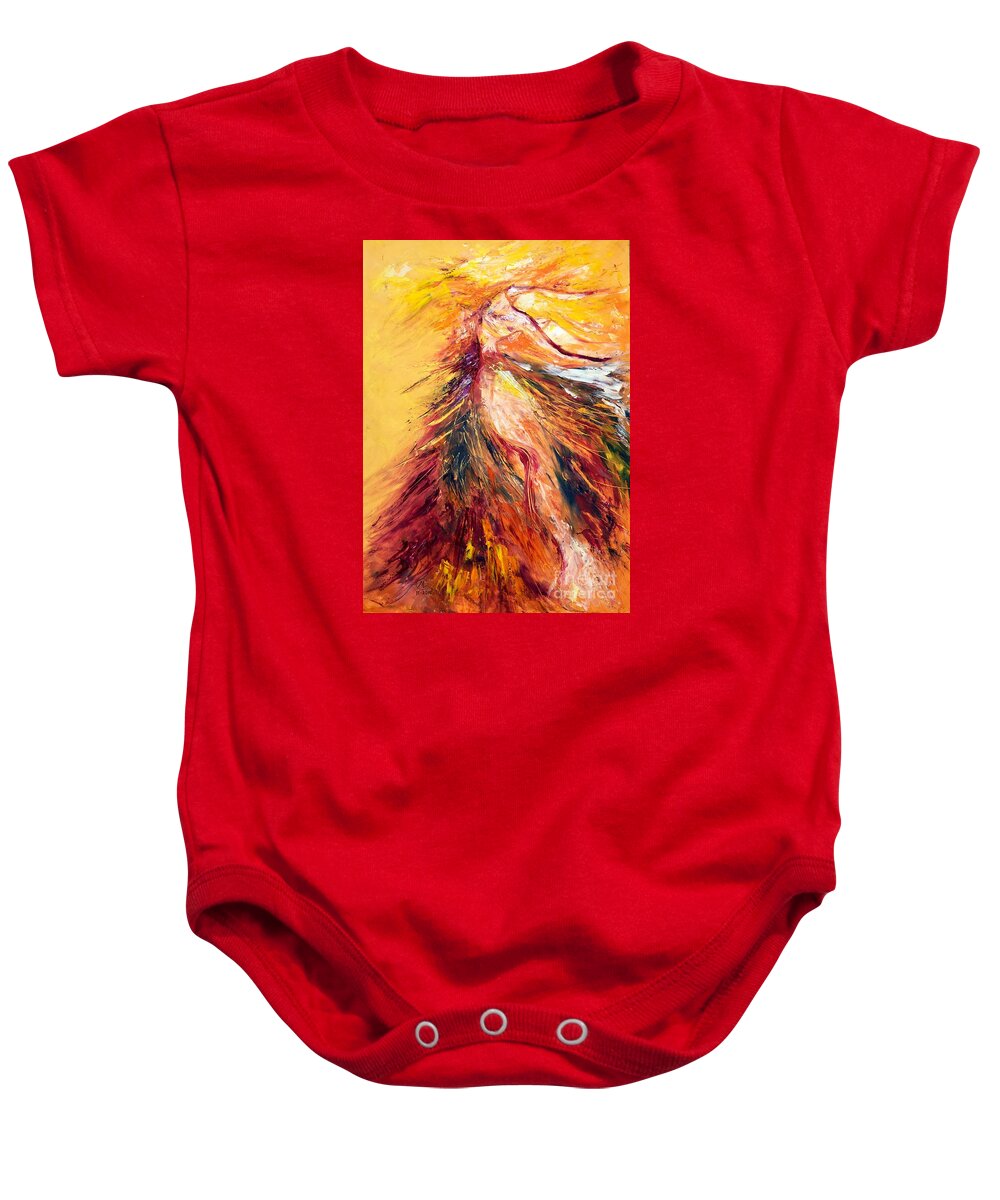 Chakra Baby Onesie featuring the painting Color Dance by Marat Essex
