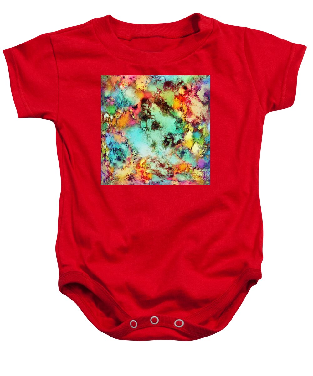 Colourful Baby Onesie featuring the digital art Crunch by Keith Mills