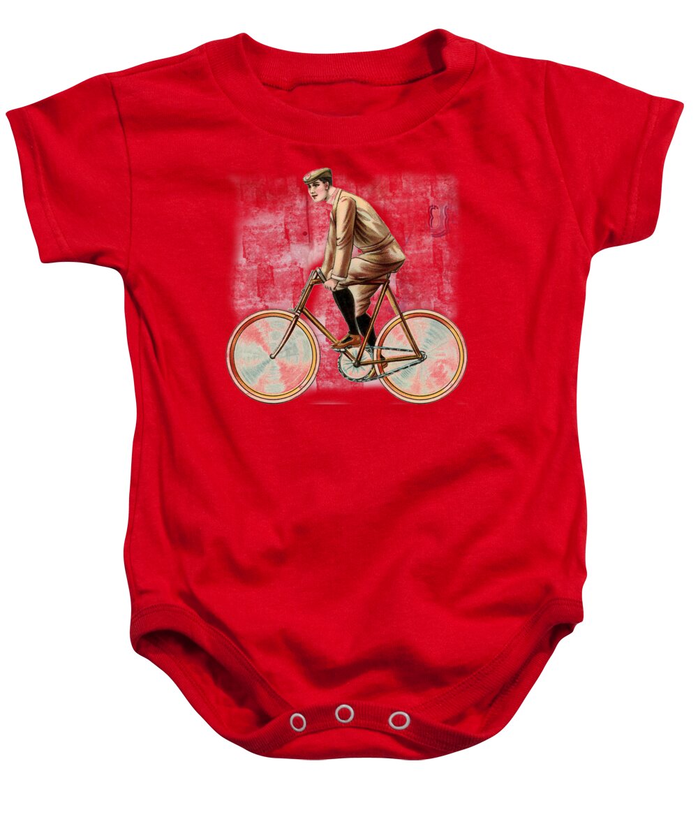 Cycling Man T Shirt Design Baby Onesie featuring the digital art Cycling Man T Shirt Design by Bellesouth Studio