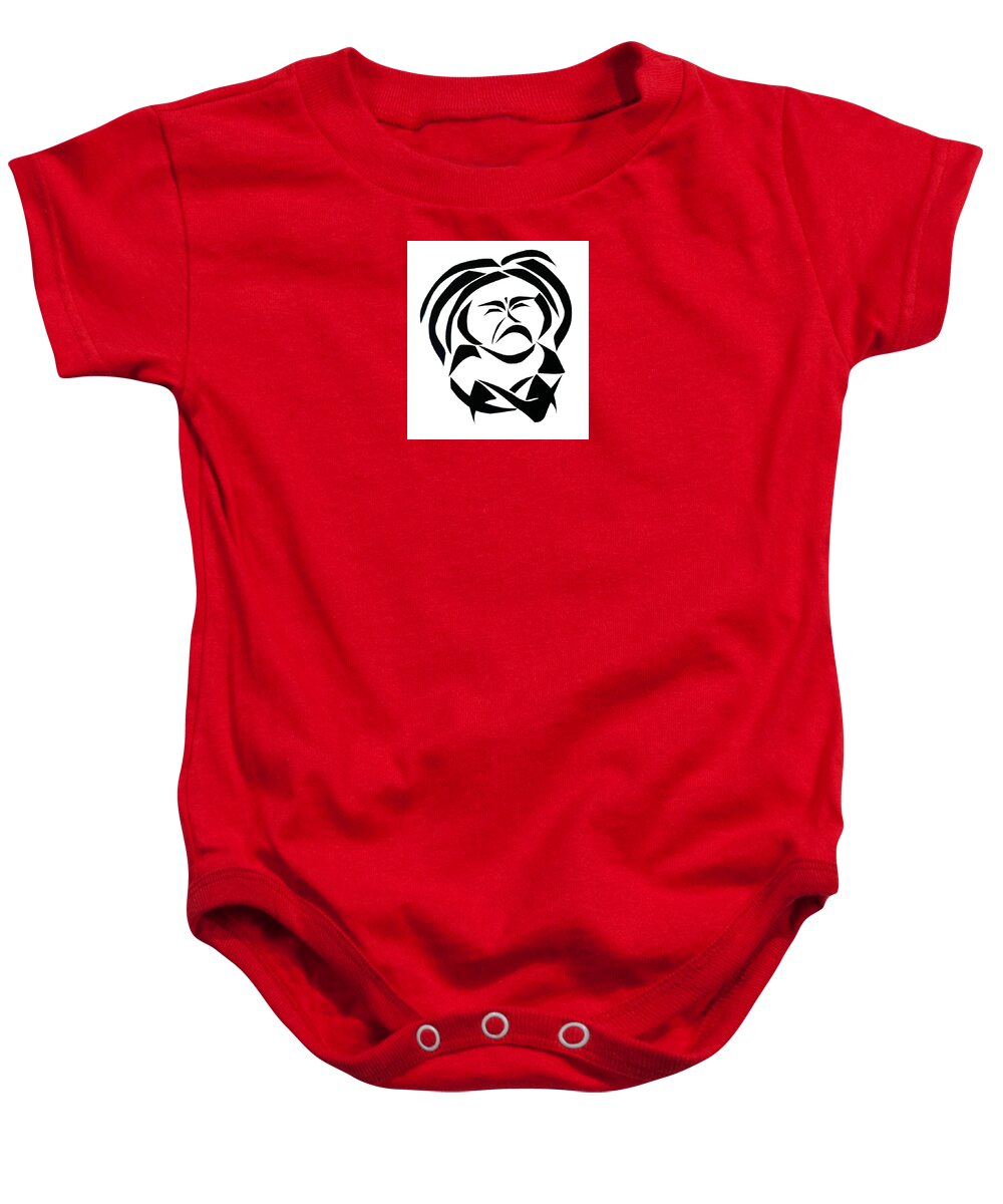 Defiant Baby Onesie featuring the mixed media Defiance by Delin Colon