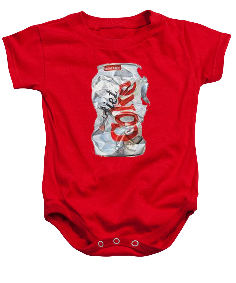 Cans Baby Onesie featuring the painting Diet Coke T-shirt by Herb Strobino