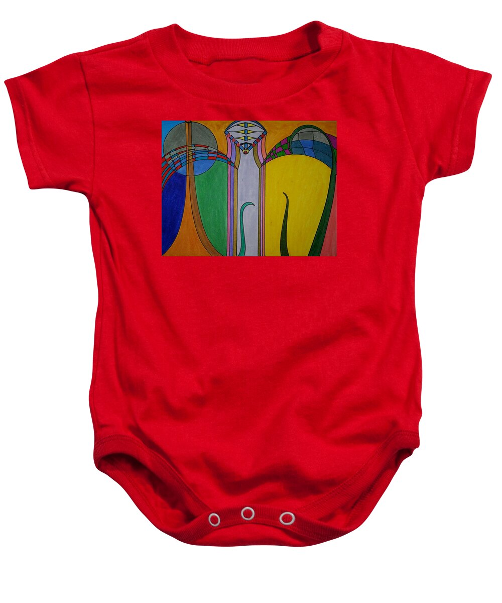 Geometric Art Baby Onesie featuring the glass art Dream 272 by S S-ray