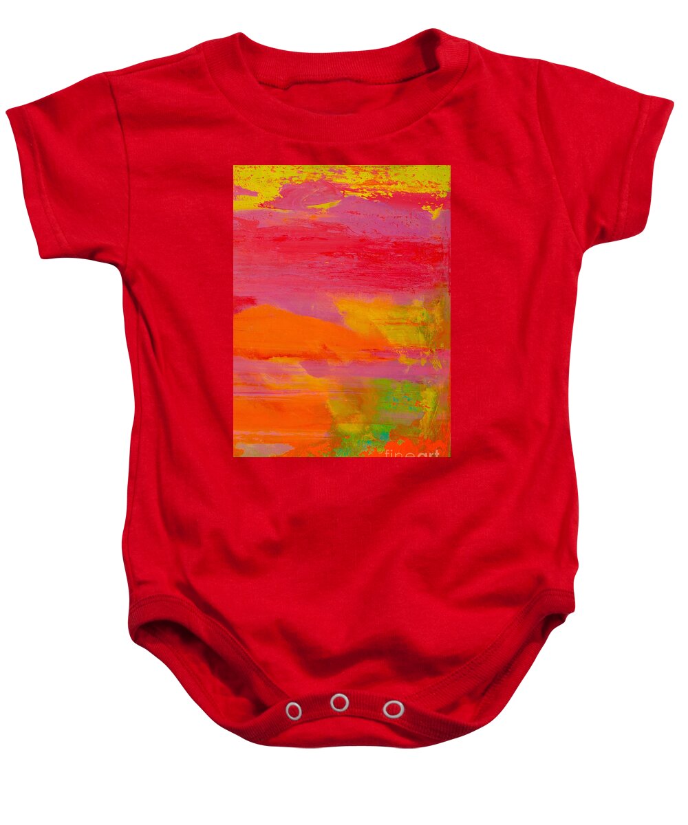 Abstract Painting Baby Onesie featuring the painting Dreaming In Colors 3 by Catalina Walker