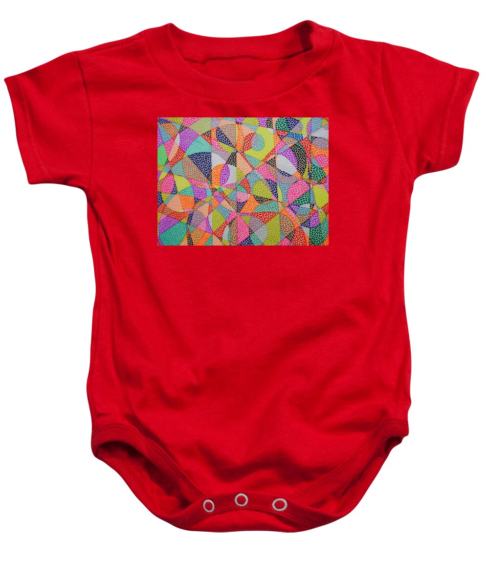 Abstract Baby Onesie featuring the painting Entropical Evolution VIII by Kruti Shah