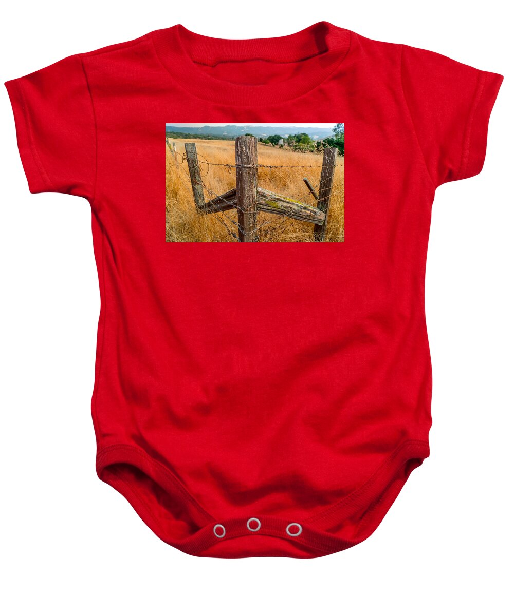 Ranch Baby Onesie featuring the photograph Fence Posts by Derek Dean