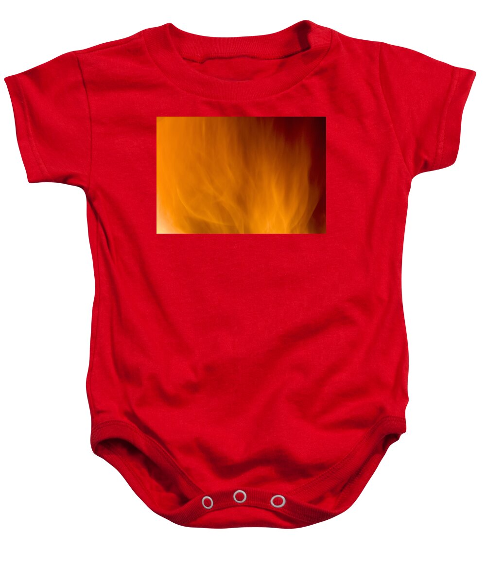 Fire Background Baby Onesie featuring the photograph Fire orange abstract background by Michalakis Ppalis