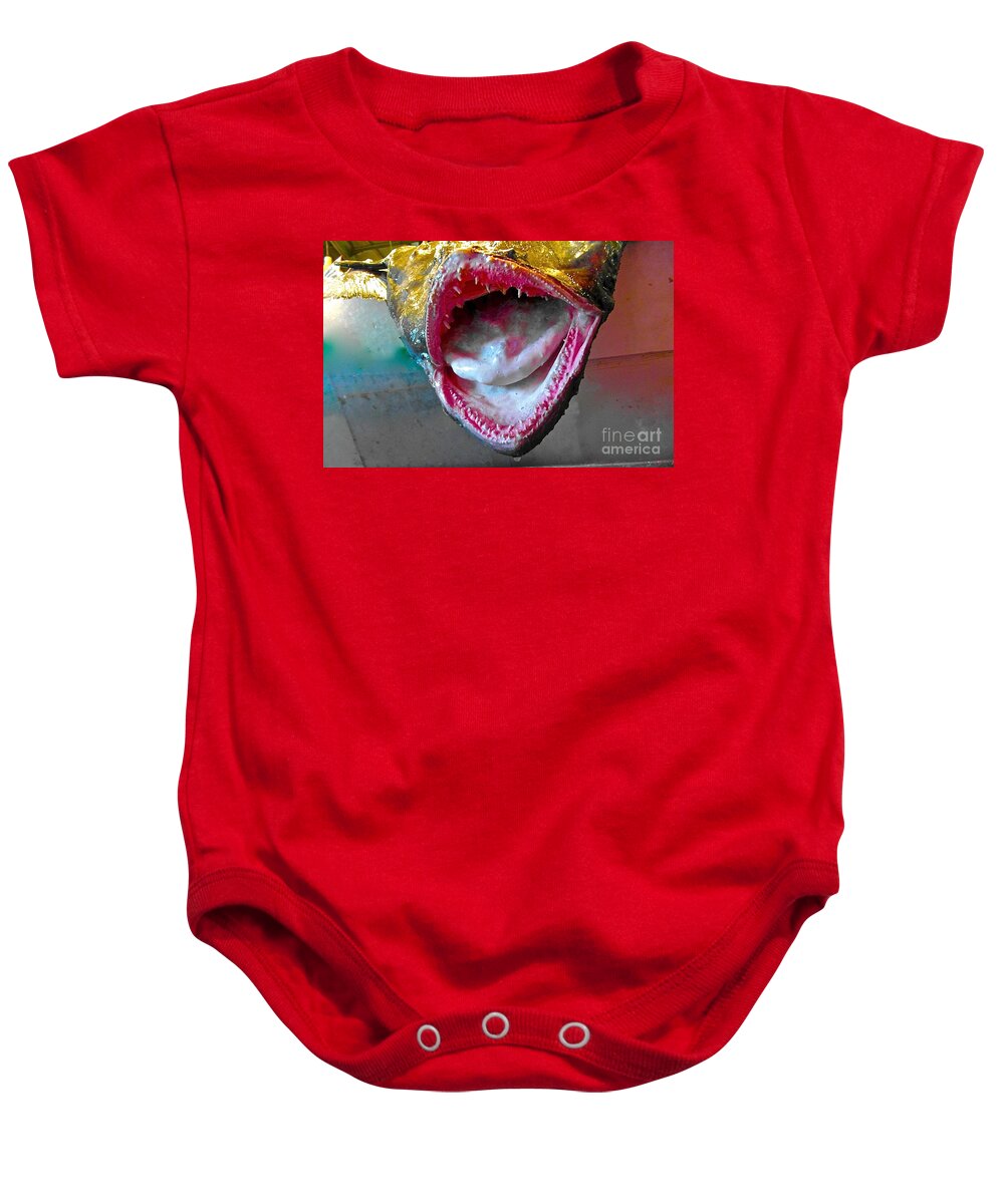 Fish Baby Onesie featuring the photograph Fish mouth by Elisabeth Derichs