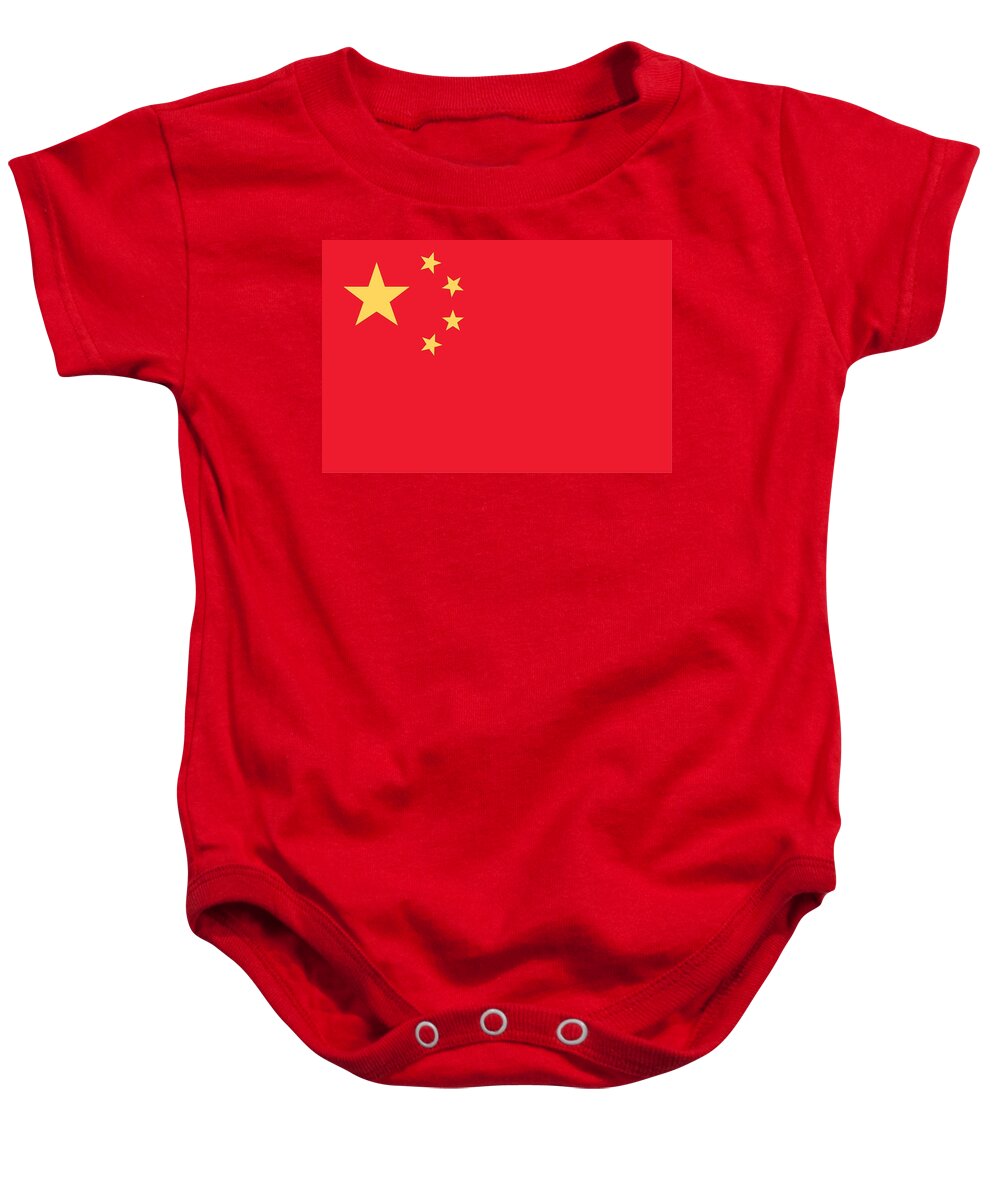 Flag Of China Baby Onesie featuring the painting Flag of China by Chinese School