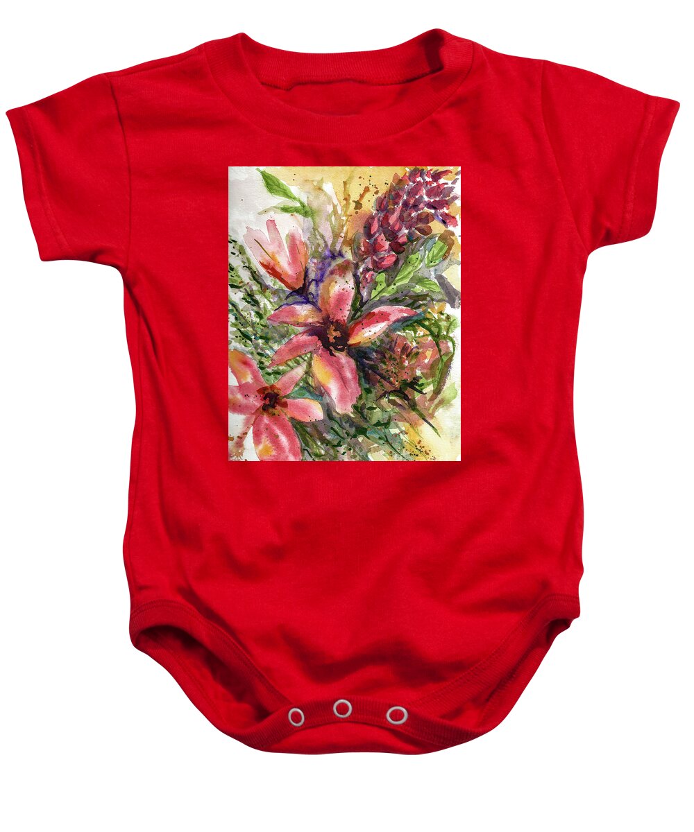 Floral Baby Onesie featuring the painting Flower Study by Francelle Theriot