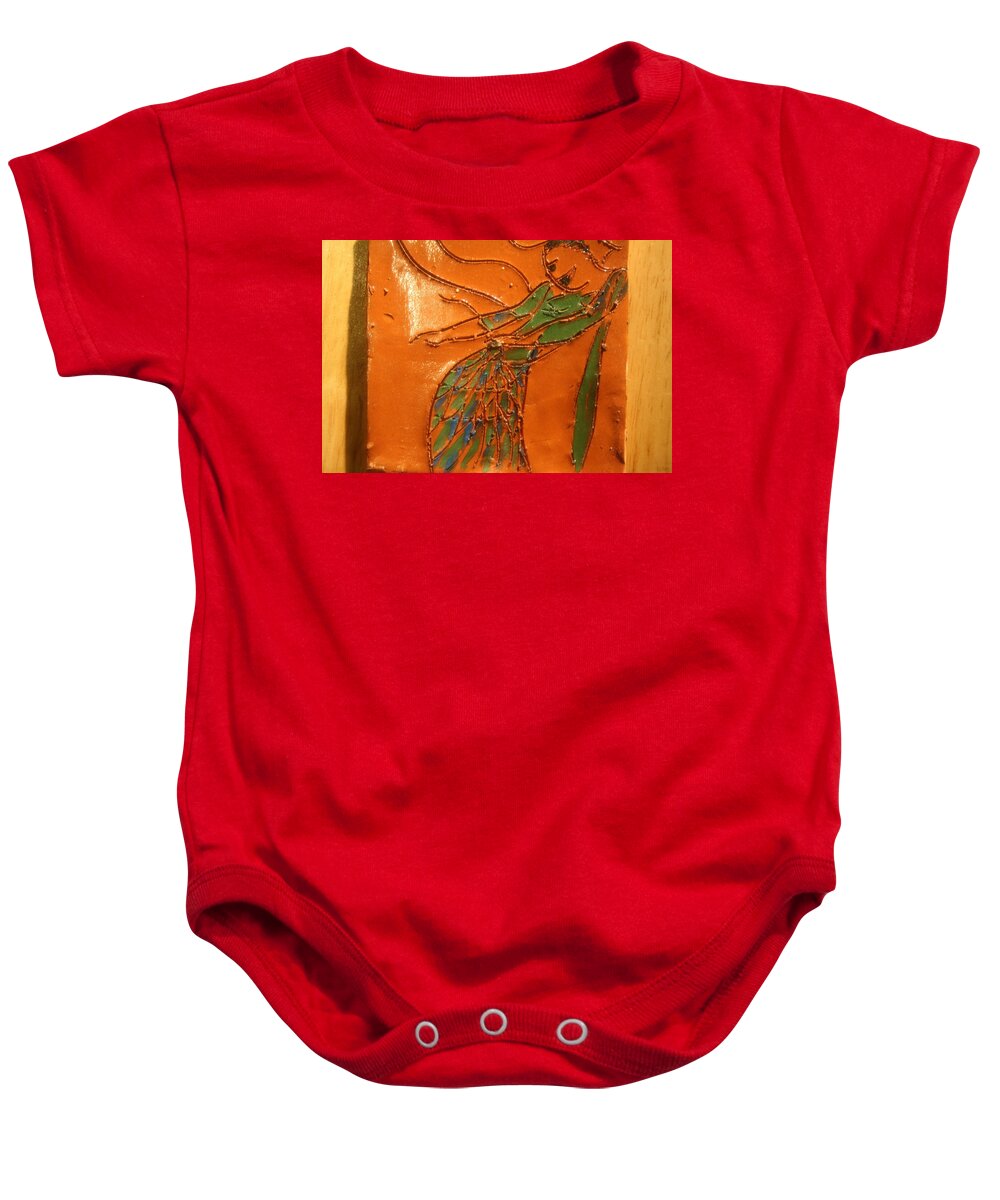 Jesus Baby Onesie featuring the ceramic art Freedom of dance - tiled by Gloria Ssali