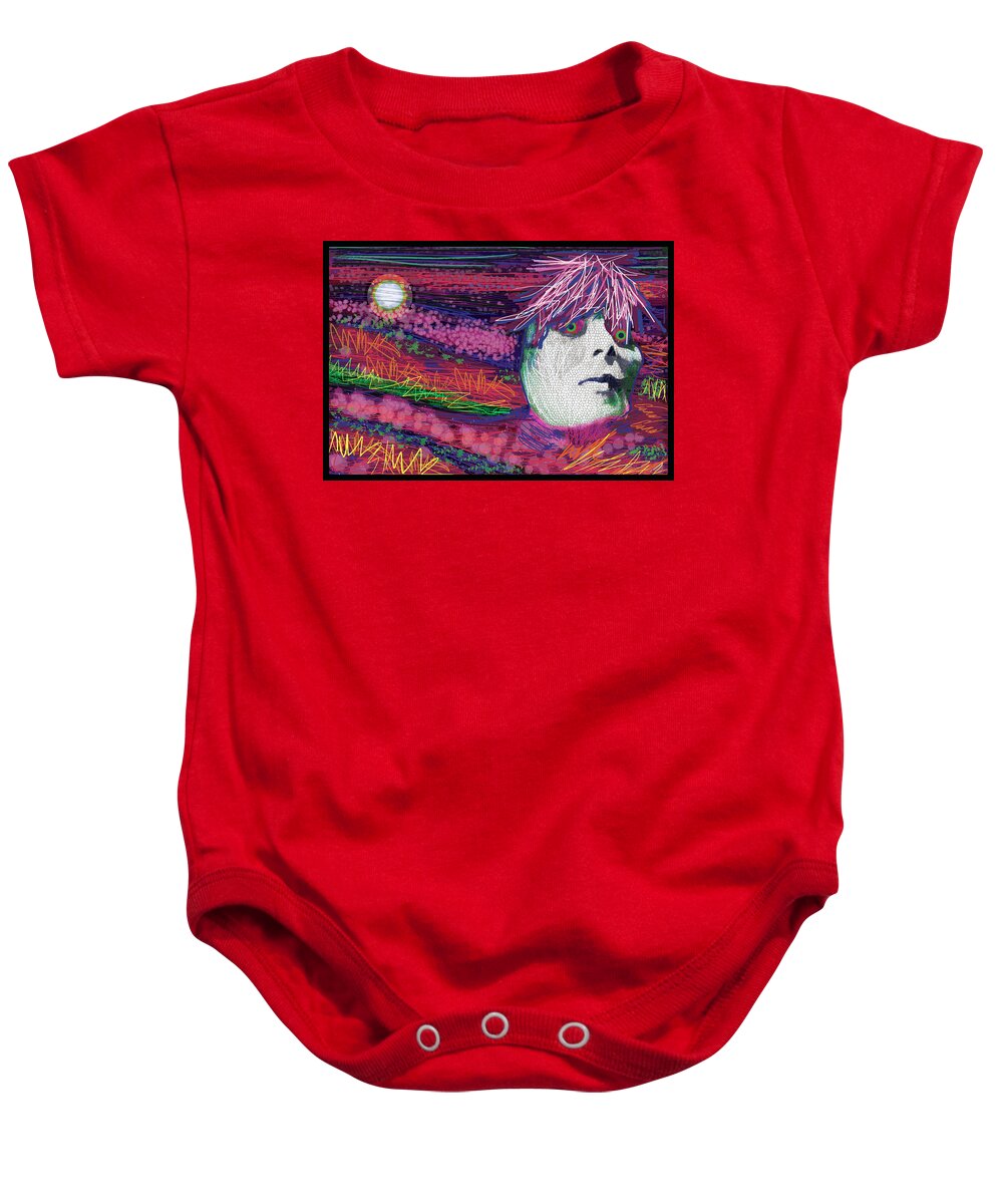 Icon Portrait Baby Onesie featuring the digital art Frozen Backwards In Time by Rod Whyte